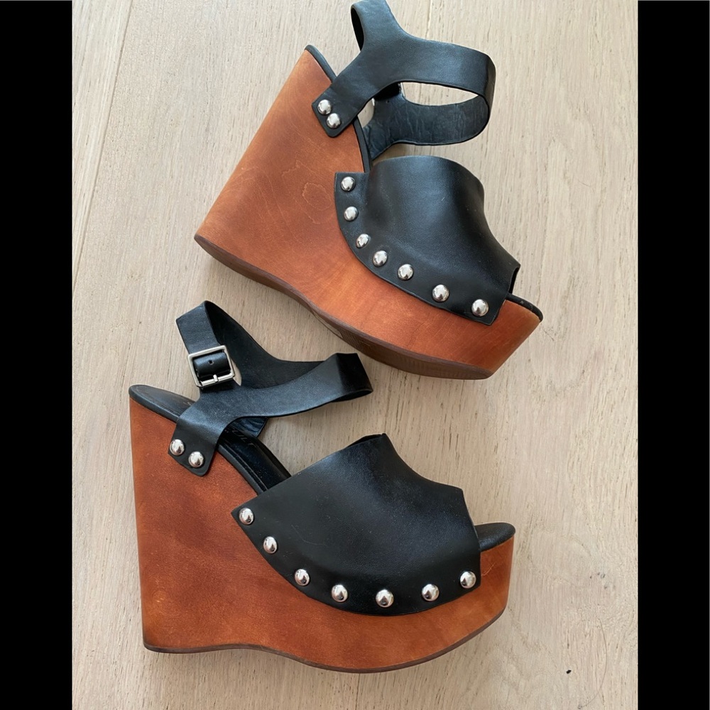 NASTY GAL X SHOE CULT wooden platform wedges